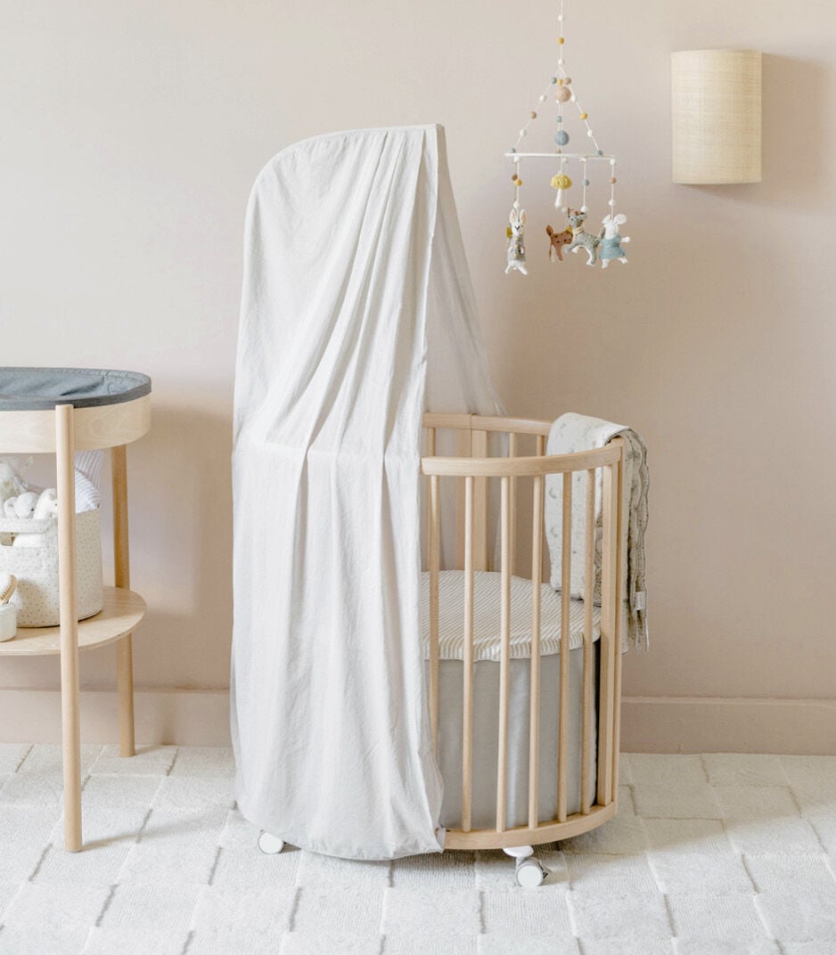 Stokke® Sleepi™ Grey Mini Bed Skirt by Pehr, Grey, mainview